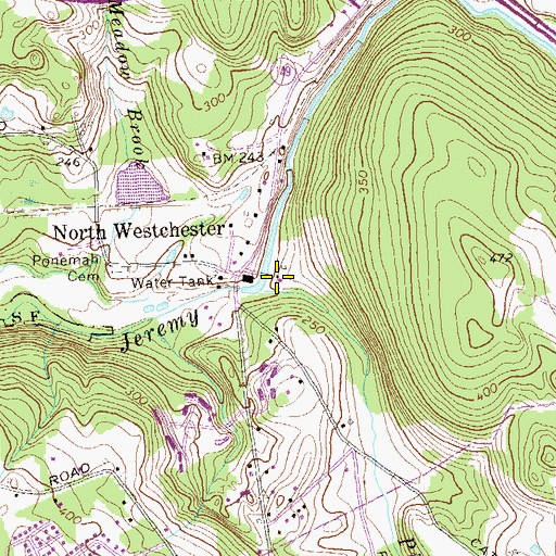 Topographic Map of Pine Brook, CT