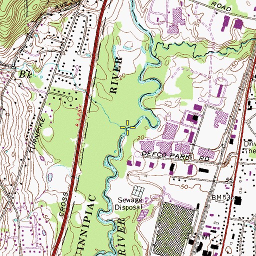 Topographic Map of Pine Brook, CT