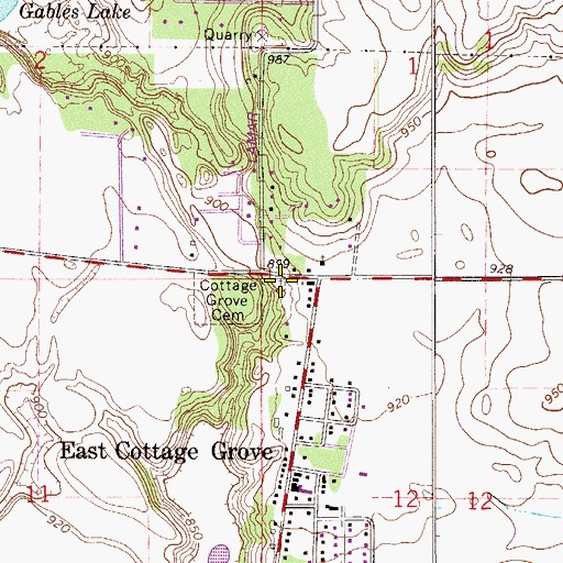 Topographic Map of United Church of Christ Cemetery, MN