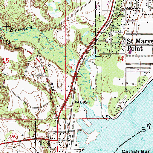 Topographic Map of Afton - Bolles Flourmill Wayside, MN