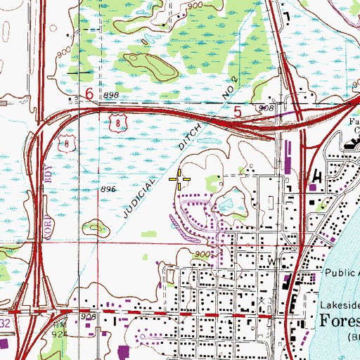 Topographic Map of Schilling Park, MN