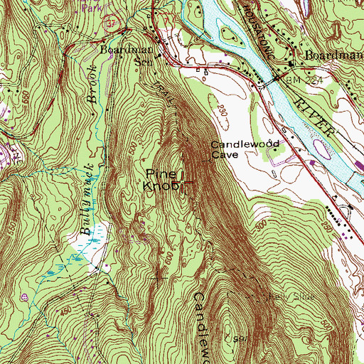 Topographic Map of Pine Knob, CT