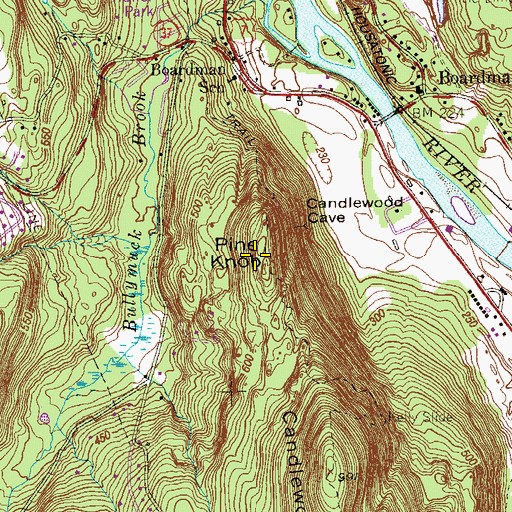 Topographic Map of Pine Knob, CT