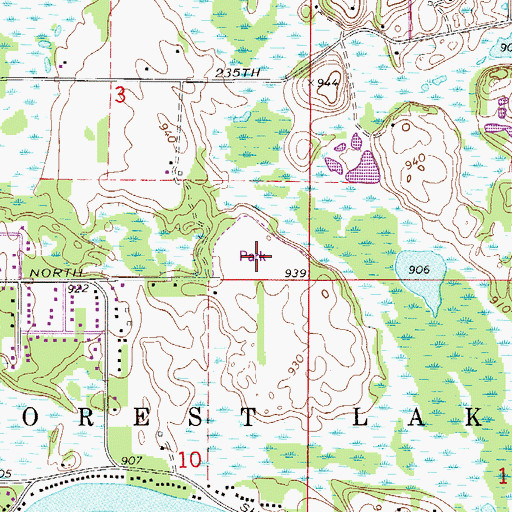 Topographic Map of Kulencamp Park, MN