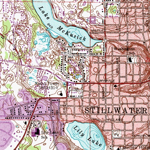 Topographic Map of Park Land, MN