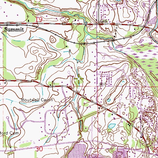 Topographic Map of Creekside Park, MN