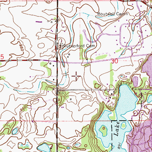 Topographic Map of Settlers Park, MN