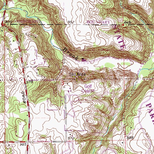Topographic Map of Afton Alps Ski Area, MN