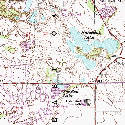 Topographic Map of Cimarron Park Golf Course, MN