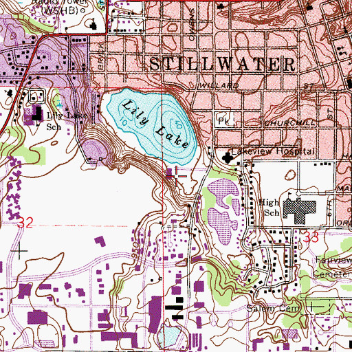 Topographic Map of Lily Lake Park, MN