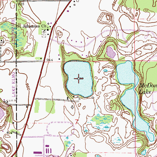 Topographic Map of Cloverdale Lake, MN