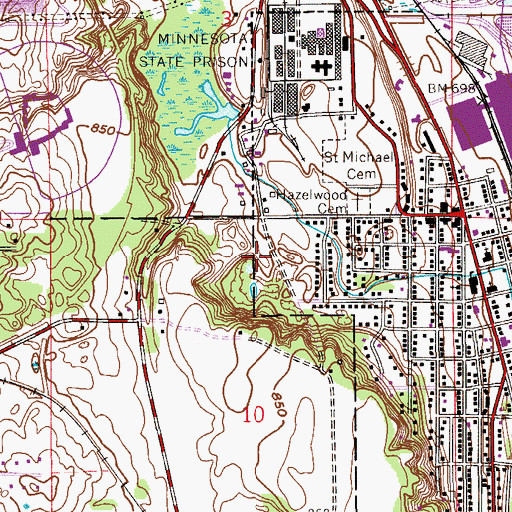 Topographic Map of Barkers Alps Park, MN