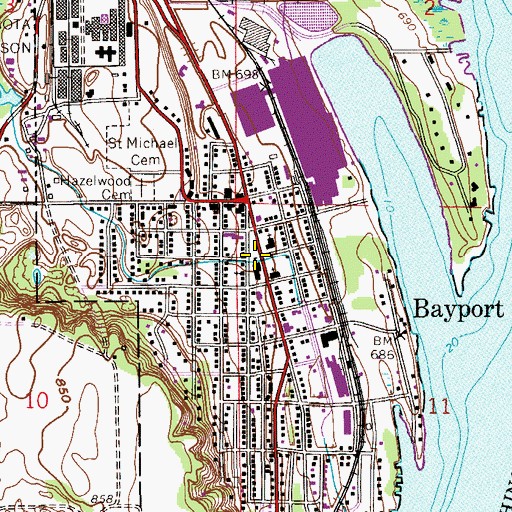 Topographic Map of Bayport Elementary School, MN