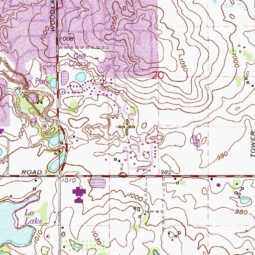 Topographic Map of Victoria Park, MN