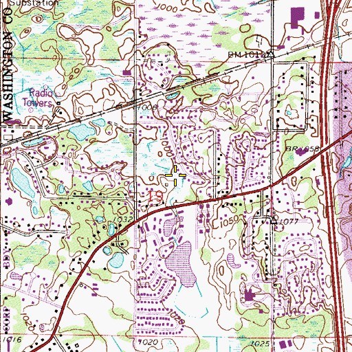 Topographic Map of Bethke Park, MN