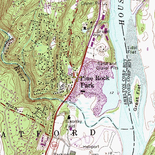Topographic Map of Pine Rock Park, CT