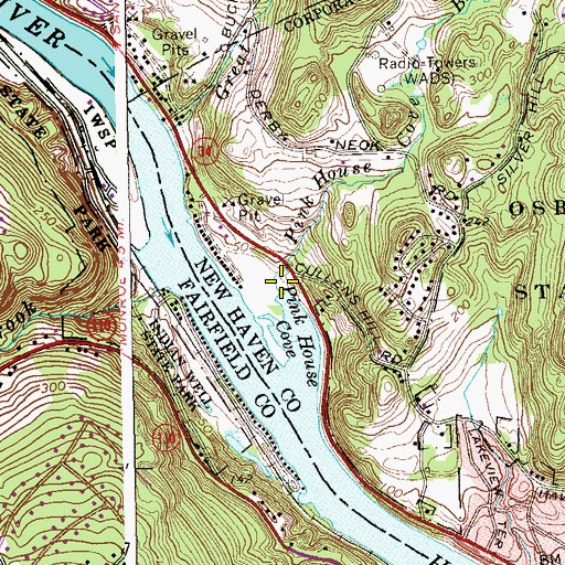 Topographic Map of Pink House Cove Brook, CT