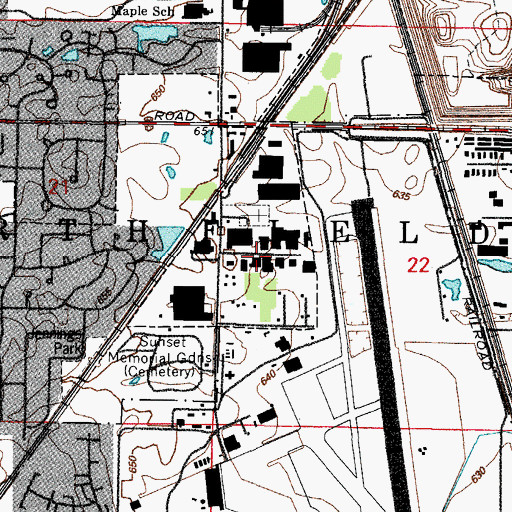 Topographic Map of Glendale Industrial Park, IL