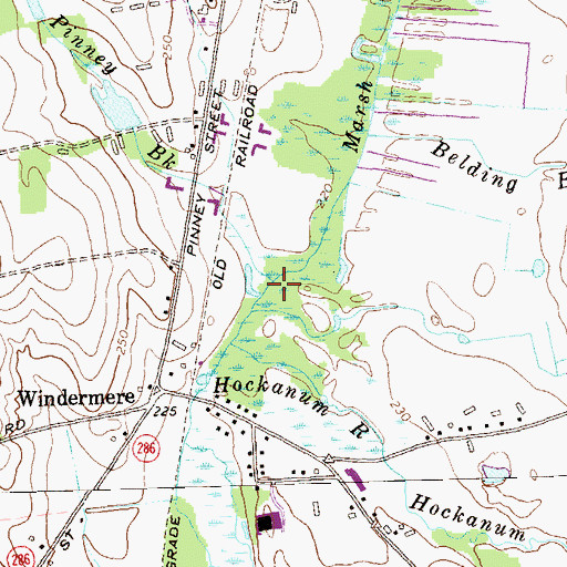 Topographic Map of Pinney Brook, CT