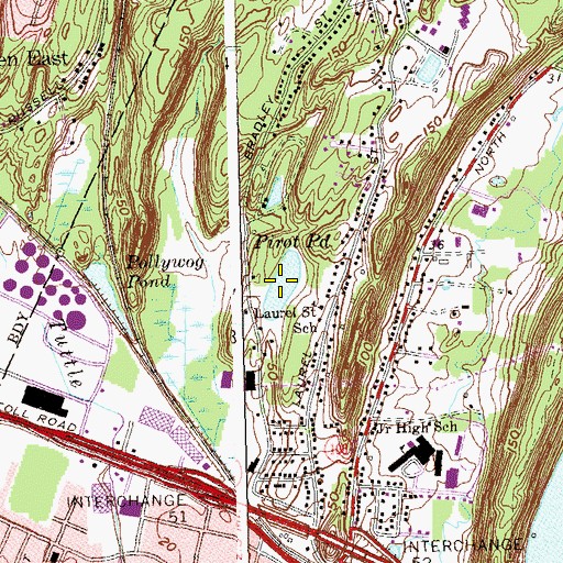 Topographic Map of Pirot Pond, CT