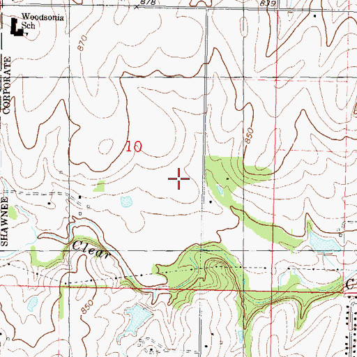 Topographic Map of Mill Valley High School, KS
