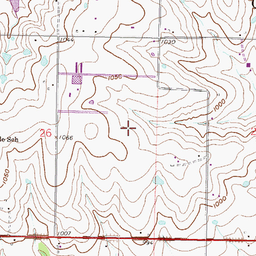 Topographic Map of Cottonwood Point Elementary School, KS