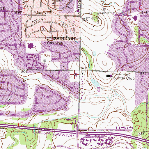 Topographic Map of Unity Church of Overland Park, KS