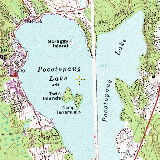 Topographic Map of Pocotopaug Lake, CT