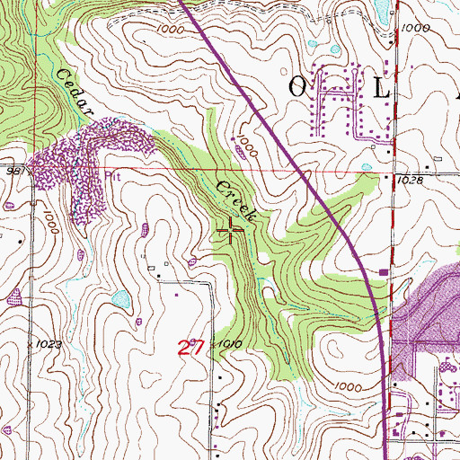 Topographic Map of Lower Ridge Trail, KS