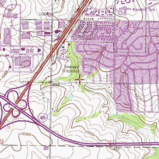 Topographic Map of Flat Rock Creek Pool, KS