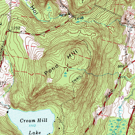 Topographic Map of Pond Hill, CT