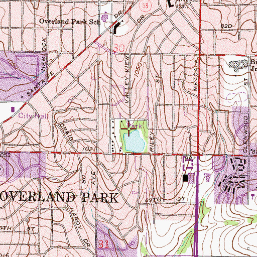 Topographic Map of South Lake Park, KS