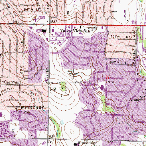 Topographic Map of Pinehurst Estates Park, KS