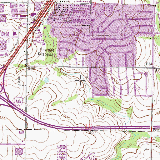 Topographic Map of Rosehill Park, KS
