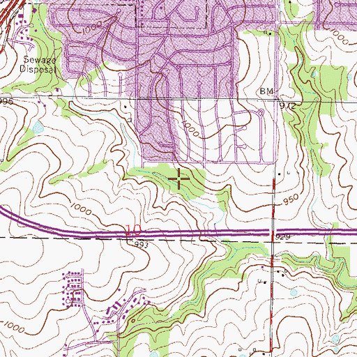 Topographic Map of Rosehill East Park, KS