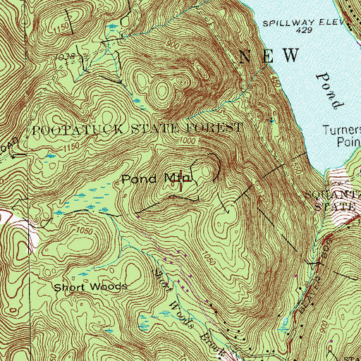 Topographic Map of Pond Mountain, CT