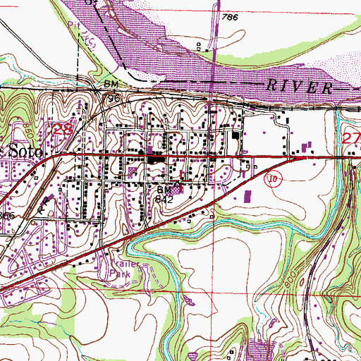 Topographic Map of De Soto City Hall, KS