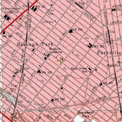 Topographic Map of Congregation Khal Chasidim, NY