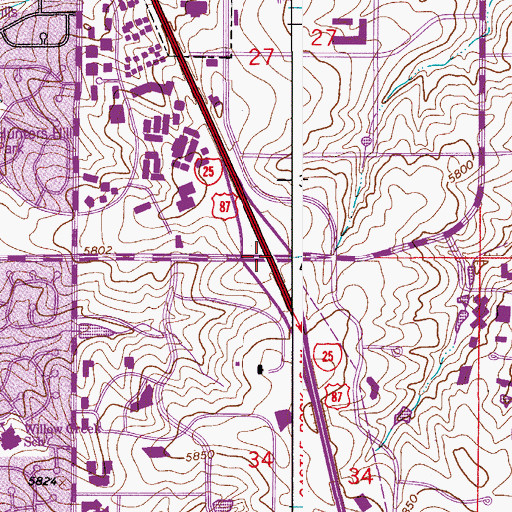 Topographic Map of Exit 196, CO