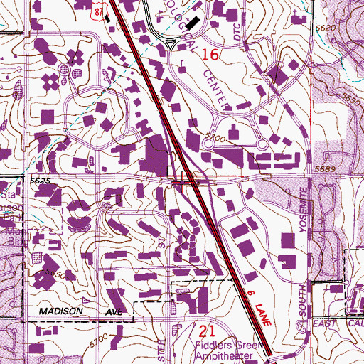 Topographic Map of Exit 198, CO