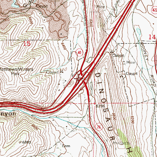 Topographic Map of Exit 259, CO