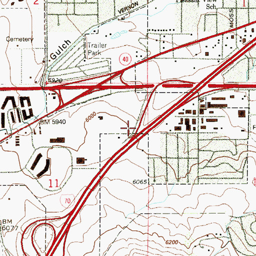 Topographic Map of Exit 261, CO
