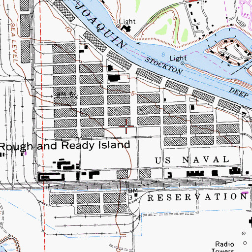 Topographic Map of San Francisco Naval Communication Station - Stockton, CA