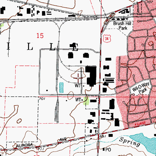 Topographic Map of Burlington Northern Industrial Park, IL