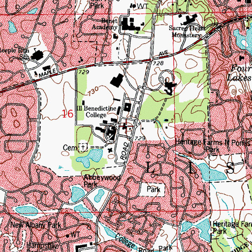 Topographic Map of Lownik Hall, IL