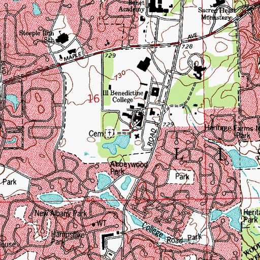 Topographic Map of Prairie Garden, IL