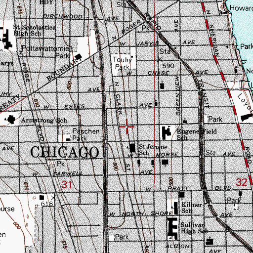 Topographic Map of Chicago Engine Company 102, IL