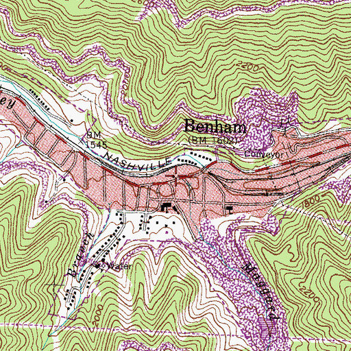 Topographic Map of Cumberland Community Comprehensive Center, KY