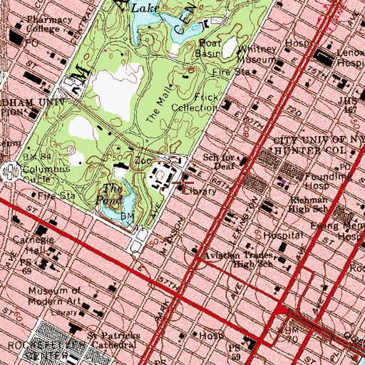 Topographic Map of Institute of Aeronautical Sciences (historical), NY
