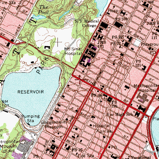 Topographic Map of Emerson School (historical), NY